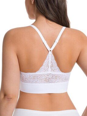 Wireless Lace Jelly Bra - Push-Up Plunge T-Shirt Style, Racerback Comfort